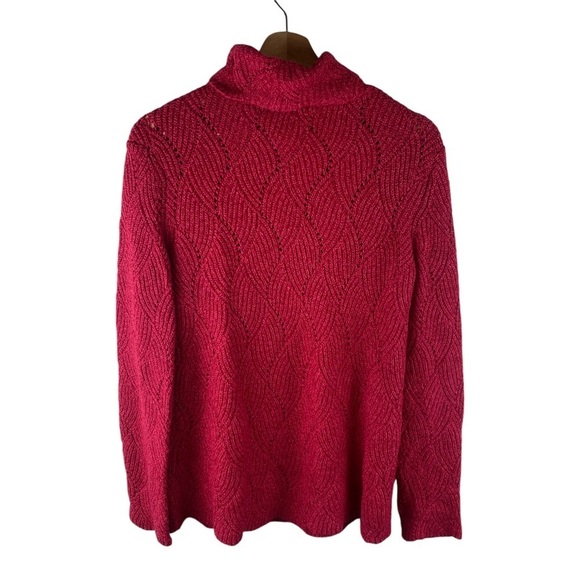 Sundance Womens Champlain Swirl Open Knit Turtleneck Sweater Medium - Picture 5 of 7